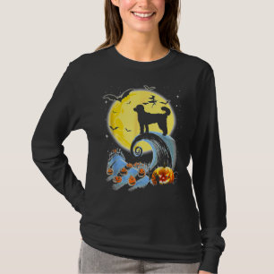 Standard Poodle Dog And Moon Funny Halloween Gift T-Shirt