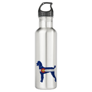 Standard Poodle Dog Breed Colorado Flag Silhouette 710 Ml Water Bottle