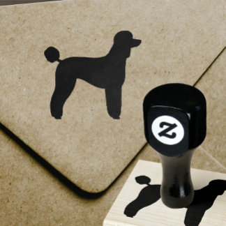 Standard Poodle Dog Breed Silhouette Rubber Stamp