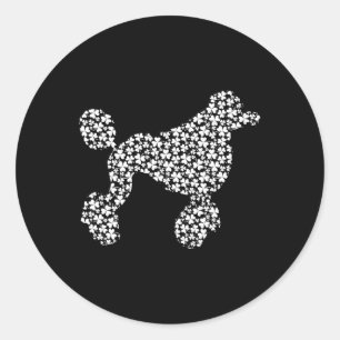 Standard Poodle Dog Cute Shamrock St Patricks Day  Classic Round Sticker