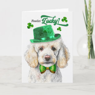Standard Poodle Dog Feelin' Lucky St Patrick's Day Holiday Card