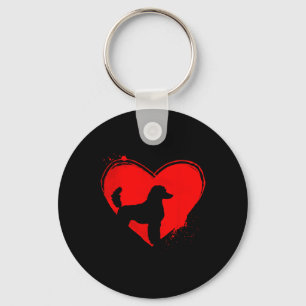 Standard Poodle Dog Heart Shape Valentine Dog Love Key Ring