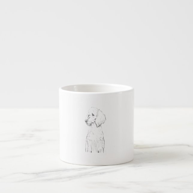 Standard Poodle Dog Illustration  Espresso Cup (Front)