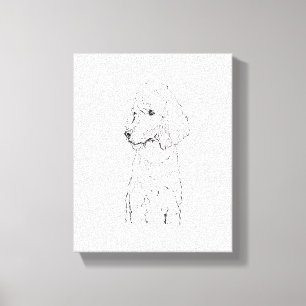 Standard Poodle Dog Illustration - Ink Art Canvas Print