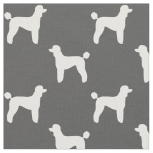 Standard Poodle Dog Silhouettes Pattern Fabric