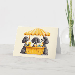 Standard Poodle Dogs Running A Lemonade Stand Card