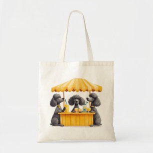 Standard Poodle Dogs Running A Lemonade Stand Tote Bag