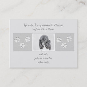 Standard Poodle Parti Painting - Original Dog Art Business Card