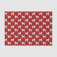 Standard Poodle Silhouettes Pattern Red
