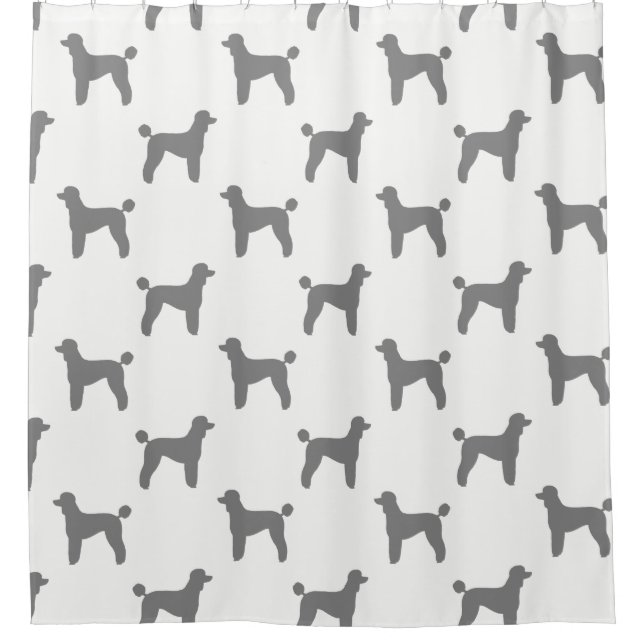 Standard Poodle Silhouettes Pattern Shower Curtain (Front)