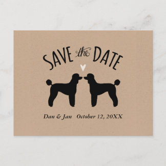 Standard Poodle Silhouettes Wedding Save the Date Announcement Postcard