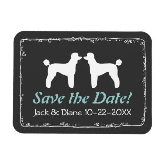 Standard Poodle Silhouettes Wedding Save the Date Magnet