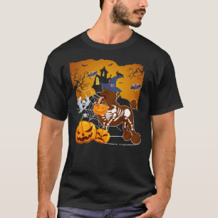 Standard Poodle Skeleton Halloween Happy Pumpkin T-Shirt