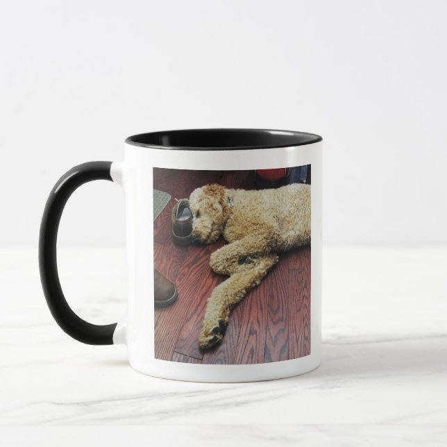 Standard Poodle Sleeping on Floor Mug (Left)