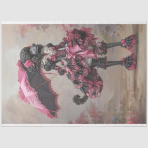 Standard Poodle Walking in the Park Decoupage Tissue Paper