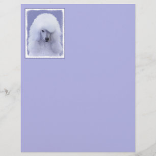 Standard Poodle White Painting - Original Dog Art