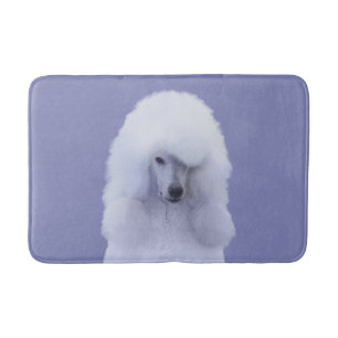 Standard Poodle White Painting - Original Dog Art Bath Mat