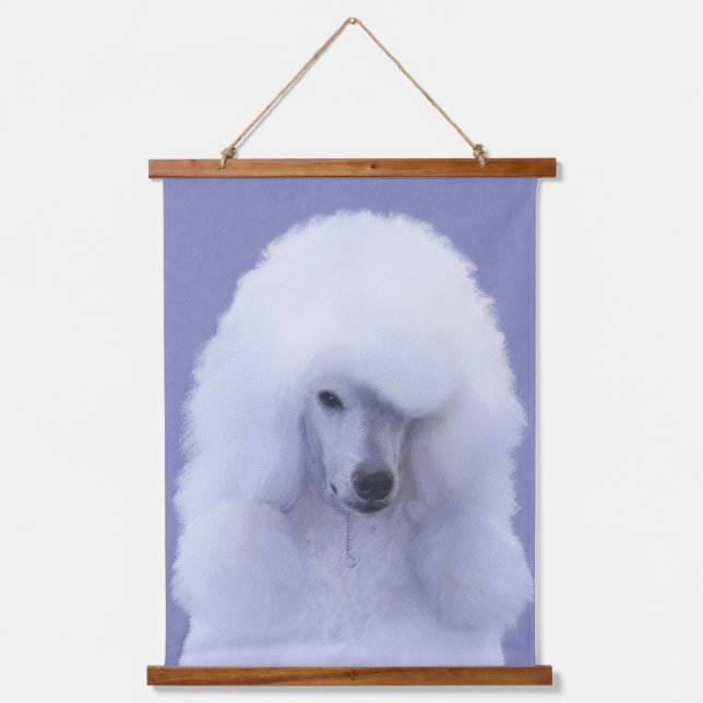 Standard Poodle White Painting - Original Dog Art Hanging Tapestry (Front)