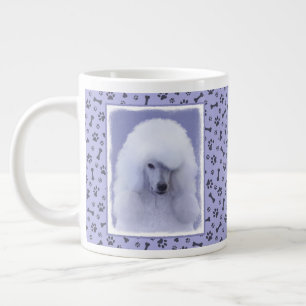 Standard Poodle White Painting - Original Dog Art Large Coffee Mug
