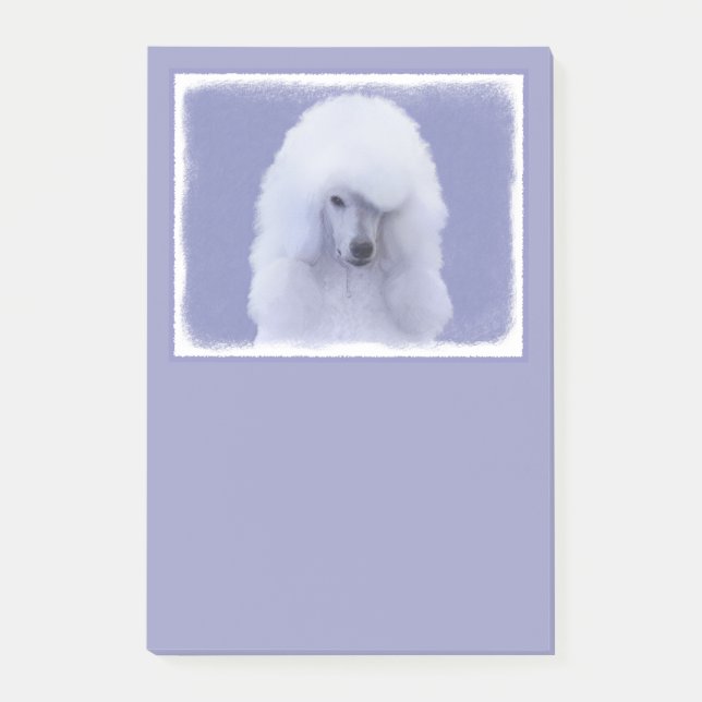 Standard Poodle White Painting - Original Dog Art Post-it Notes (Front)