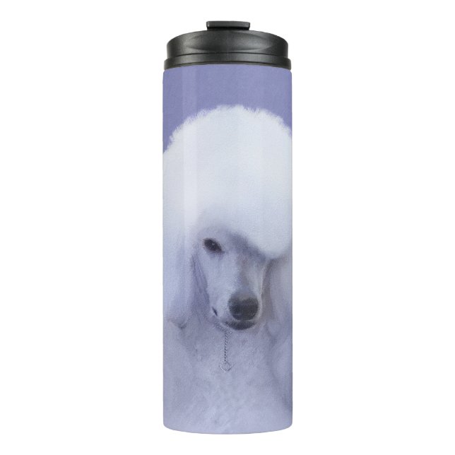 Standard Poodle White Painting - Original Dog Art Thermal Tumbler (Front)