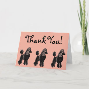 Standard Poodles Rosy Peach Thank You Card
