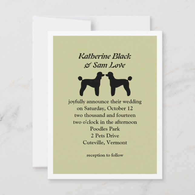 Standard Poodles Wedding Invitation (Front)