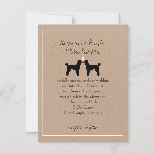 Standard Poodles Wedding Invitation (Front)