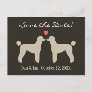 Standard Poodles Wedding Save the Date Announcement Postcard