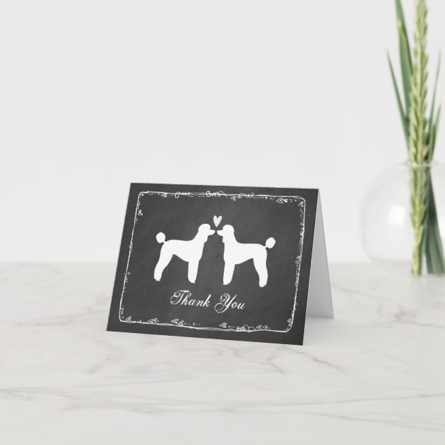 Standard Poodles Wedding Thank You Card (Front)