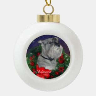 Standard Schnauzer Christmas Ceramic Ball Christmas Ornament