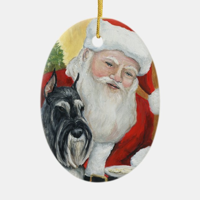 Standard Schnauzer Dog Art Christmas Ornament (Front)