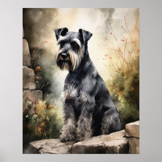 Standard Schnauzer Dog Art Print Poster (Front)