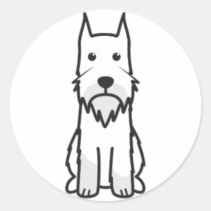 Standard Schnauzer Dog Cartoon Classic Round Sticker