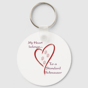 Standard Schnauzer Heart Belongs Key Ring