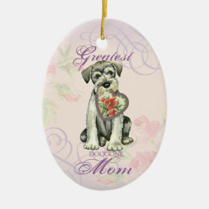 Standard Schnauzer Heart Mum Ceramic Ornament