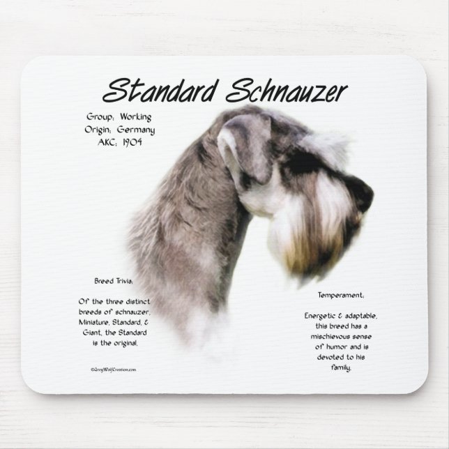 Standard Schnauzer History Design Mouse Pad (Front)