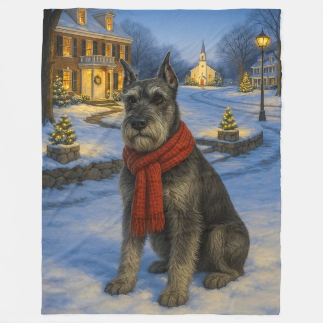 Standard Schnauzer Holiday  Fleece Blanket (Front)