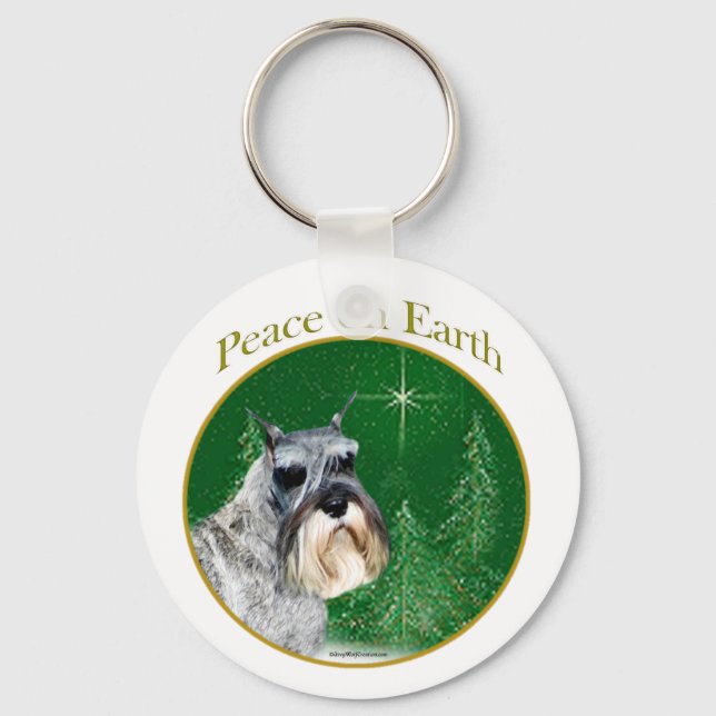 Standard Schnauzer Peace Key Ring (Front)