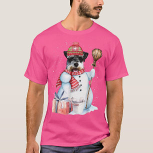 Standard Schnauzer Snowman Snow Night Christmas Do T-Shirt
