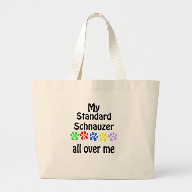 Standard Schnauzer Walks Design Large Tote Bag (Front)