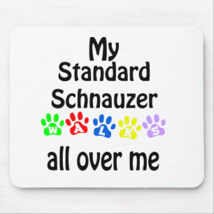 Standard Schnauzer Walks Design Mouse Pad