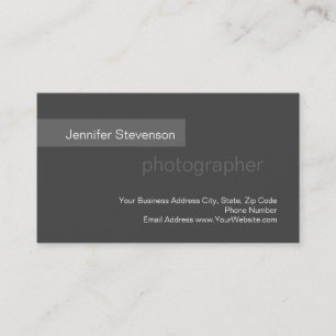 Standard Size Grey Trend Photography Business Card