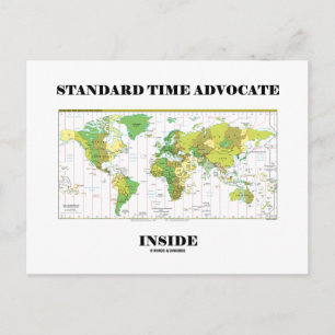 Standard Time Advocate Inside (Time Zone Map) Postcard