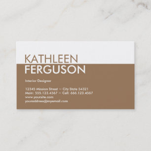 Standard two tone colour block brown professional business card