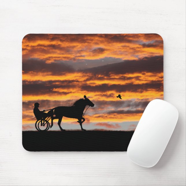 Standardbred Trotting Racehorse Mousepad (With Mouse)