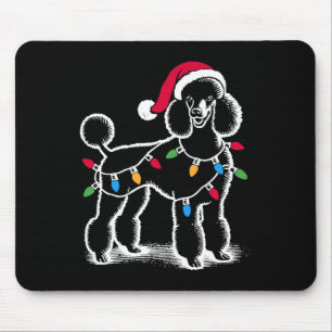 Standards Poodle Christmas Lights Santa Hat Xmas D Mouse Pad