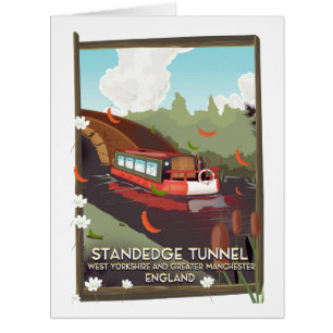 Standedge tunnel UK canal travel poster.