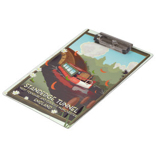 Standedge tunnel UK canal travel poster. Clipboard