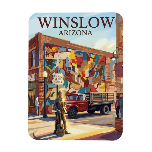Standin' on the Corner Park USA Magnet (Vertical)
